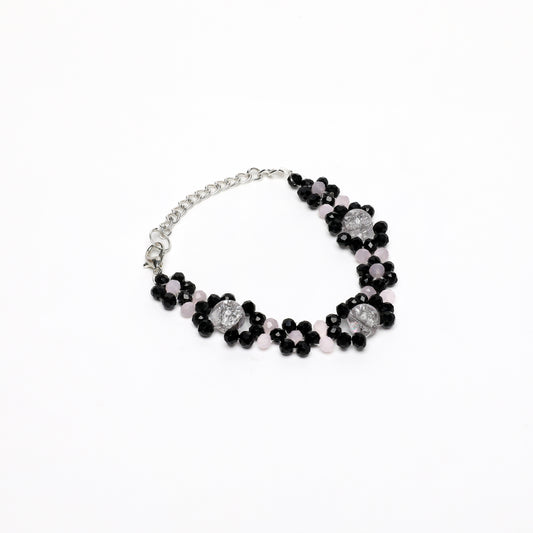 Black and Crystal Beaded Bracelet