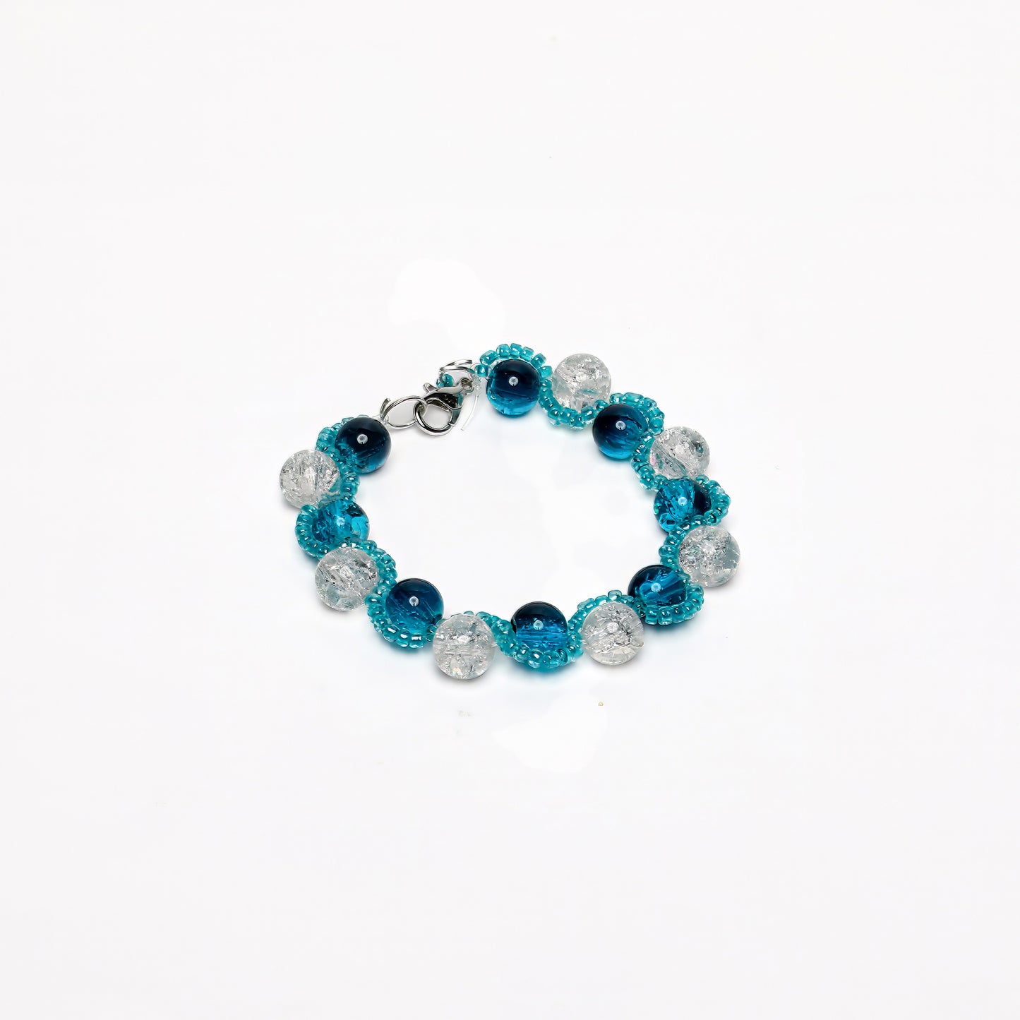 Blue and Crystal Beaded Bracelet